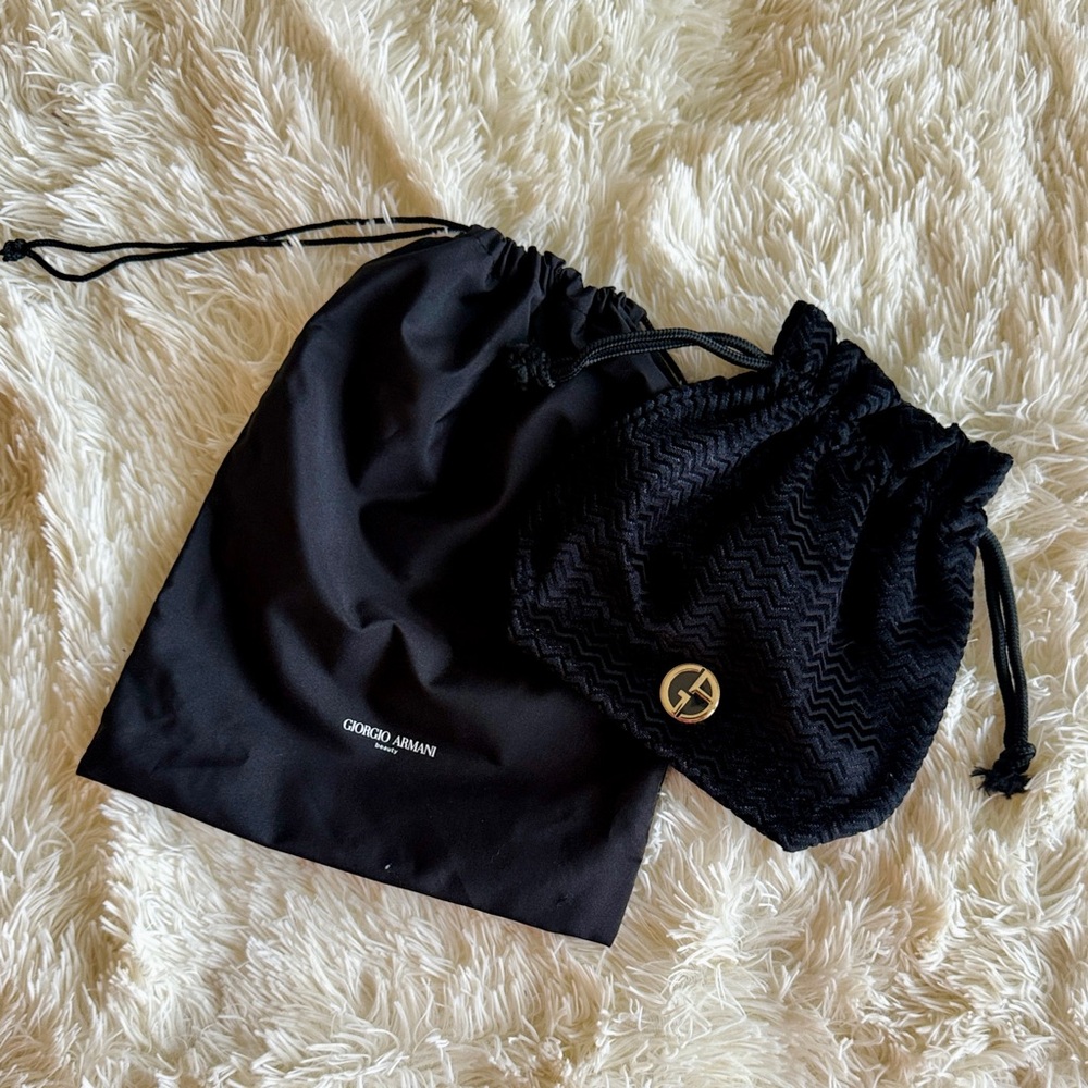 Giorgio Armani Black Drawstring Bag Duo dust bag designer